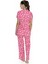 20084 Kadın Fusya Kısa Kollu Boydan Patlı Pijama Takımı 4
