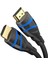 - 10K & 8k HDMI Kablosu, HDMI 2.1b - 1,5m, 0,5-5m Arası Mevcut - Sertifikalı, Almanya Da Geliştirilmiş (Ultra Yüksek Hız HDMI 2.1 Kablosu Pc, Ps5, Xbox, Monitör ve Tv Için - Siyah-Mavi) 1