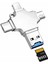4 In 1 Arada Micro Sd Kart Okuyucu Akıllı Telefon Lightning Hafıza Kartı Okuyucu, Micro Usb, USB A, Type-C Arayüzü, Mini Otg Kart Okuyucu Iphone, Ipad, Android Uyumlu Pc ve Cep Telefonu Uyumludur 1