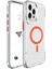 iPhone ile Uyumlu Şeffaf Sert Mika Sararmaz Renkli Magsafe Kılıf (Turuncu, iPhone 15 Pro Max) 3
