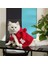 Kedi Köpek için Kırmızı Beyaz Kapüşonlu Pelerin 2