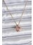 316L Çelik Gold Renk Zincir Pembe Kristal Kalp Model Zirkon Taş Detay Kadın Kolye 1