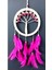 Fuşya Kuş Tüylü Hayat Ağacı Düş Kapanı Dream Catcher Duvar Süsü 1