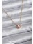 316L Çelik Zincir Gold Renk Pembe Zirkon Taşlı Charm Kadın Kolye 1