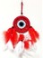 Kırmızı ve Beyaz Kuş Tüylü Dream Catcher El Yapımı Mini Duvar Süsü 2