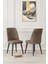 Rina 70x110 cm Beyaz Mutfak Masası, Masa Sandalye Takımı, Masa Takımı, 4 Kahverengi Sandalye 2
