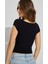 Siyah Geniş Yaka Kadın T-Shirt MG2341 2