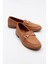 Trexıe Taba Cilt Deri Tokalı Kadın Loafer Ayakkabı 1