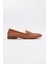 Trexıe Taba Cilt Deri Tokalı Kadın Loafer Ayakkabı 5