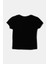 Kız Çocuk Siyah Simli Logo Baskılı T-Shirt 2