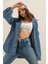 0662 Denim Balon Kollu Kot Ceket - Mavi 3