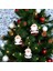 Vıp Deluxe 3 Adet 8 cm Parlak Simli Kırmızı Noel Baba Yılbaşı Ağacı Süsleri Noel Ağacı Süsleri 1