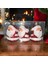 Vıp Deluxe 3 Adet 8 cm Parlak Simli Kırmızı Noel Baba Yılbaşı Ağacı Süsleri Noel Ağacı Süsleri 2