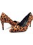Leopar Desen Saten Ince Topuk Kadın Stiletto 5