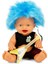 Renkli Saçlı Punk Nil Bebek 23 cm - 1 Adet 3