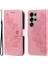Samsung Galaxy S25 Ultra Kılıf Pu Deri Cüzdan Çiçek Telefon Kapak Standı Görünüm-Pembe (Yurt Dışından) 1