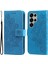 Samsung Galaxy S25 Ultra Kılıf Pu Deri Cüzdan Çiçek Telefon Kapak Standı Görünüm-Mavi (Yurt Dışından) 1