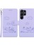 Samsung Galaxy S25 Ultra Kılıf Rfıd Engelleme Yavru Desenli Tpu+Pu Deri Telefon Kapağı-Mor (Yurt Dışından) 1