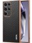 Samsung Galaxy S24 Ultra Kılıf Elektro Kaplama Karbon Fiber Doku Pu+Tpu Telefon Kapağı-Siyah (Yurt Dışından) 1