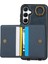 Samsung Galaxy A55 5g Pu Deri Arka Kılıf Kart Tutucu Kickstand Telefon Kılıfı Bilek Kayışı-Mavi (Yurt Dışından) 3