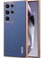 Samsung Galaxy S24 Ultra Kılıf Elektro Kaplama Karbon Fiber Doku Pu+Tpu Telefon Kapağı-Mavi (Yurt Dışından) 1
