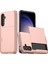 Samsung Galaxy S25 Kılıf Kart Tutuculu Tpu+Pc Telefon Arka Kapak-Pembe Altın (Yurt Dışından) 1