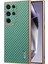 Samsung Galaxy S24 Ultra Kılıf Elektro Kaplama Karbon Fiber Doku Pu+Tpu Telefon Kapağı-Yeşil (Yurt Dışından) 1
