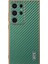 Samsung Galaxy S24 Ultra Kılıf Elektro Kaplama Karbon Fiber Doku Pu+Tpu Telefon Kapağı-Yeşil (Yurt Dışından) 5