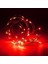 Dekor Düğün Işıkları Kırmızı Pilli LED Işık Kırmızı 10 Metre LED Işık Kırmızı Pilli Işık Red LED Light 3