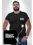 The Night Agent Siyah Büyük Beden Kadın Basic Minimal Baskılı Tişört 2
