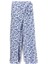 Desenli Wide Leg Kapaklı Bol Paça Kız Çocuk Yazlık Pantolon Mavi 001-0002020 1
