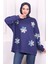 Lacivert Çiçekli Modal Sweat 3