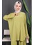 Yağ Yeşili Piliseli Sandy Tunik Pantolon Takım 3