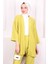 Yağ Yeşili Bürümcük Kimono Pantolon Takım 3