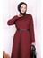 Bordo Bel Kemerli Scuba Elbise 3