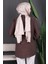 Kahverengi Yan Bağlamalı Kimono 4