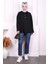 Siyah Kapşonlu Modal Oversize Sweat 1