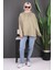 Haki Kapşonlu Modal Oversize Sweat 1