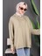 Haki Kapşonlu Modal Oversize Sweat 3