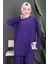 Mor Piliseli Sandy Tunik Pantolon Takım 3
