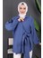 Indigo Yan Bağlamalı Kimono 3