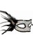 Siyah Renk Yandan Tüylü Pul Payet Işlemeli Parti Maskesi 23X12 cm 2