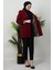 Leopar Astarlı Ceket Bordo 2