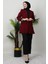 Leopar Astarlı Ceket Bordo 3