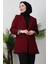 Leopar Astarlı Ceket Bordo 5