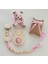 Hoşgeldin Bebek, Yenidoğan Kız Bebek Isimli Emzik Askısı Hediye Seti 5