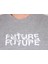 Erkek Büyük Beden Sıfır Yaka Tişört The Future 25138 Grı Melanj 3