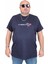 Erkek Büyük Beden Sıfır Yaka Tişört Un Beat En 25146 Lacıvert 1