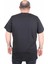 Erkek Büyük Beden Sıfır Yaka Tişört Different 25148 Sıyah 3