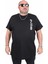 Erkek Büyük Beden Sıfır Yaka Tişört Stand Up 25158 Sıyah 1
